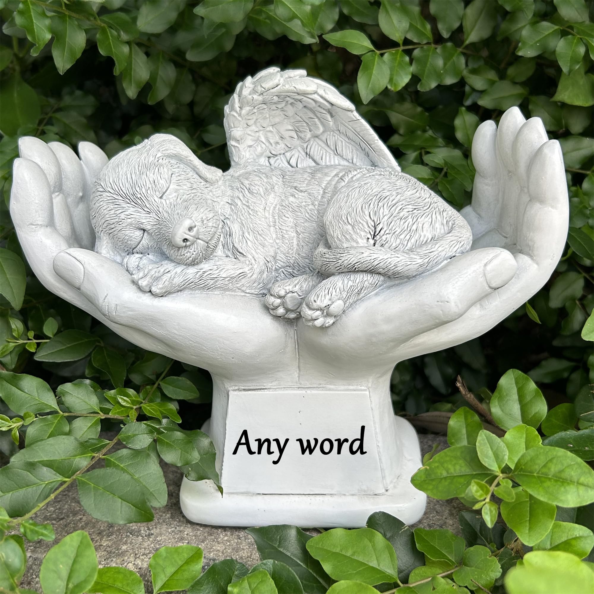 Personalized Dog Pet Memorial Garden Stone ，Angel Memorial Dog Statue Engrave With Any Word，Dog Grave Marker Headstone Tombstone，Sympathy Dog Lost Gift