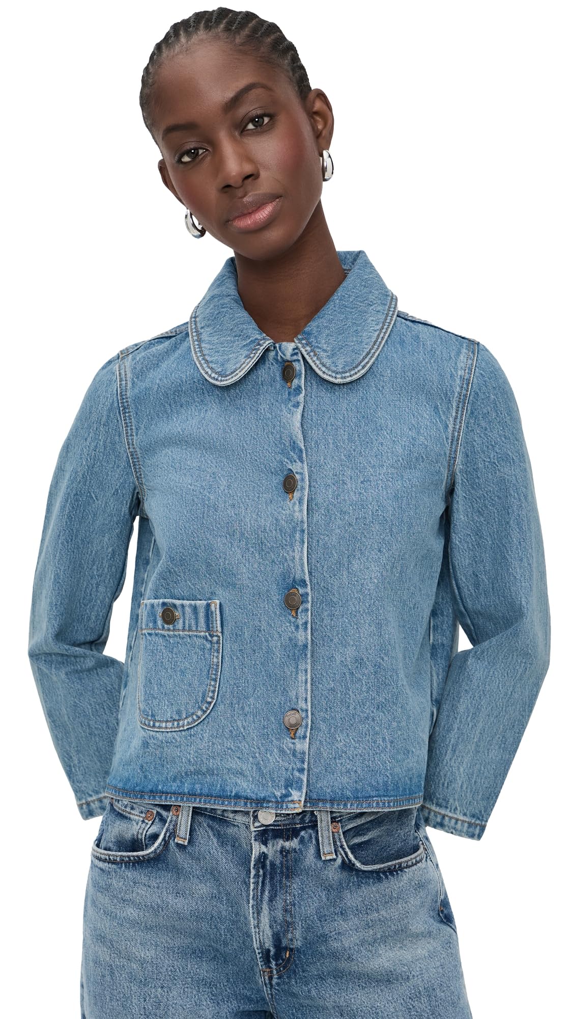 ba sh Womens Tiny Denim Jacket