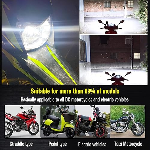 Miniatura 6 de 2 bombillas LED ATV de 9 a 48 V, color blanco, 1800 lm Hi-Lo Beam 4COBs H6M P15D bombillas LED para motocicleta o motocicleta, Y amaha, ATV Y FM350