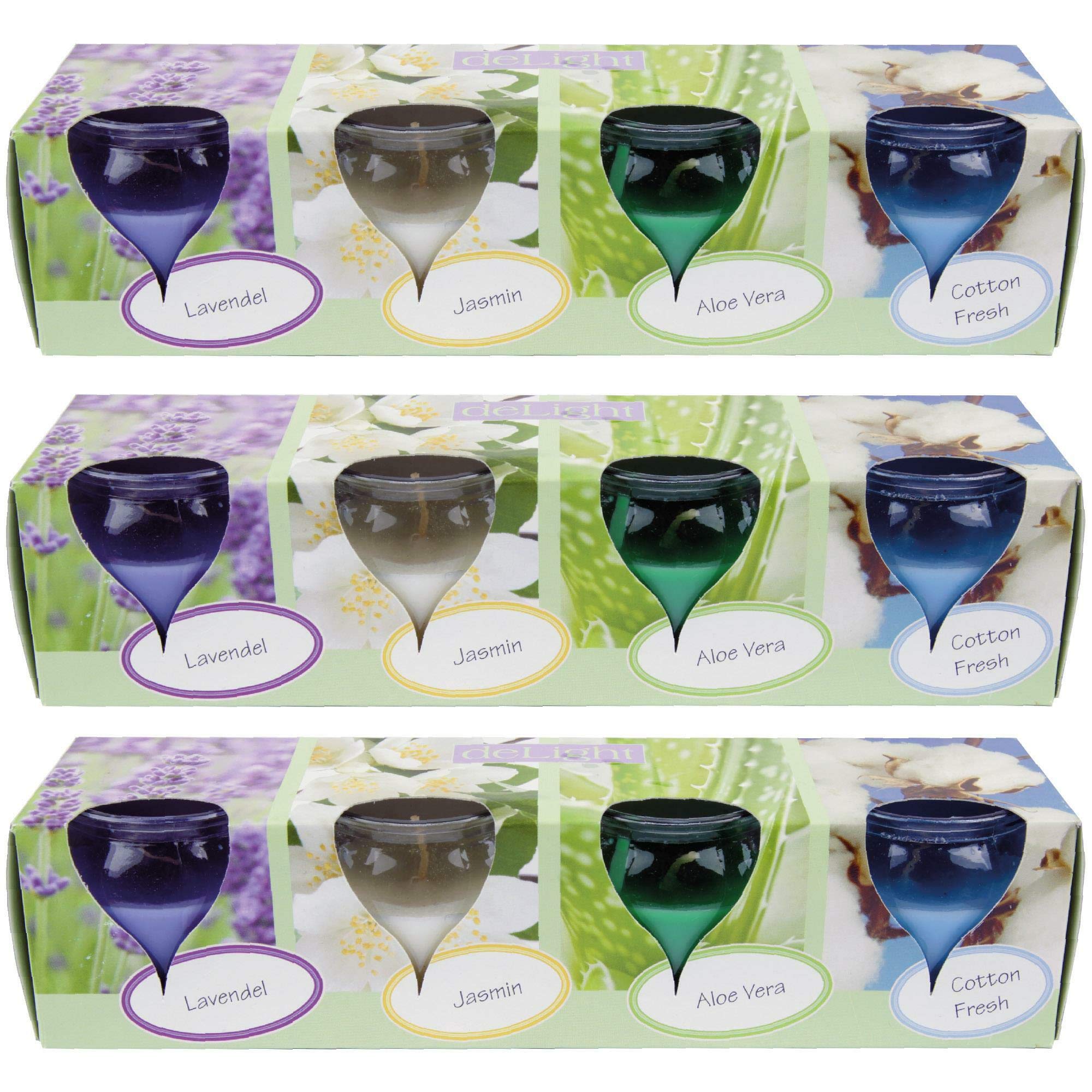 HS Candle Duftkerzen im Glas Floral Selection, 12er Pack