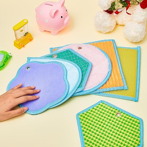 Miniatura 4 de Juego de 12 alfombrillas sensoriales con textura surtida, azulejos sensoriales para el suelo, paneles de pared sensoriales educativos táctiles para