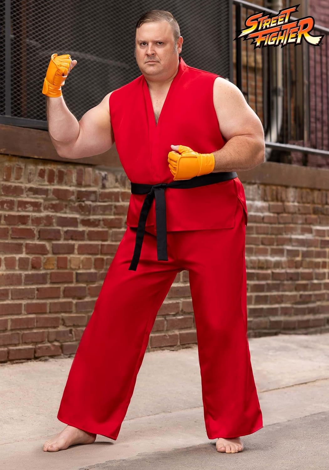 Plus Size Men's Street Fighter Ken Costume - Tunic, Pants, Belt