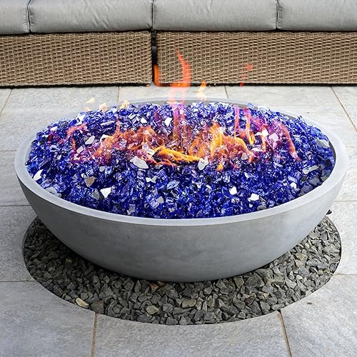 Miniatura 4 de Goaste Vidrio para hoguera de 12 libras, vidrio reflectante de 12 pulgada, rocas decorativas de vidrio templado para hogueras, mesa de fuego,
