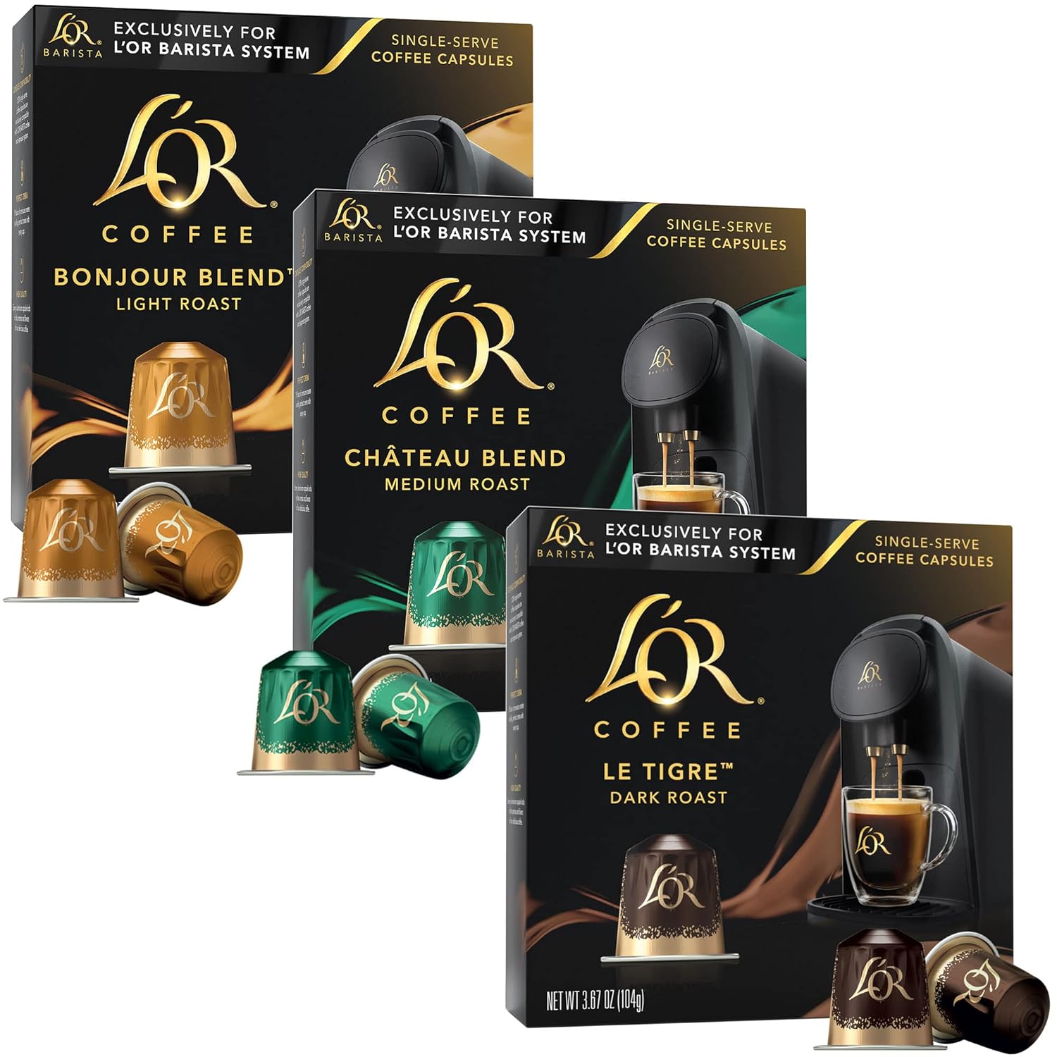 L'OR Coffee Pods, 30 Capsules Coffee Artists Variety Pack