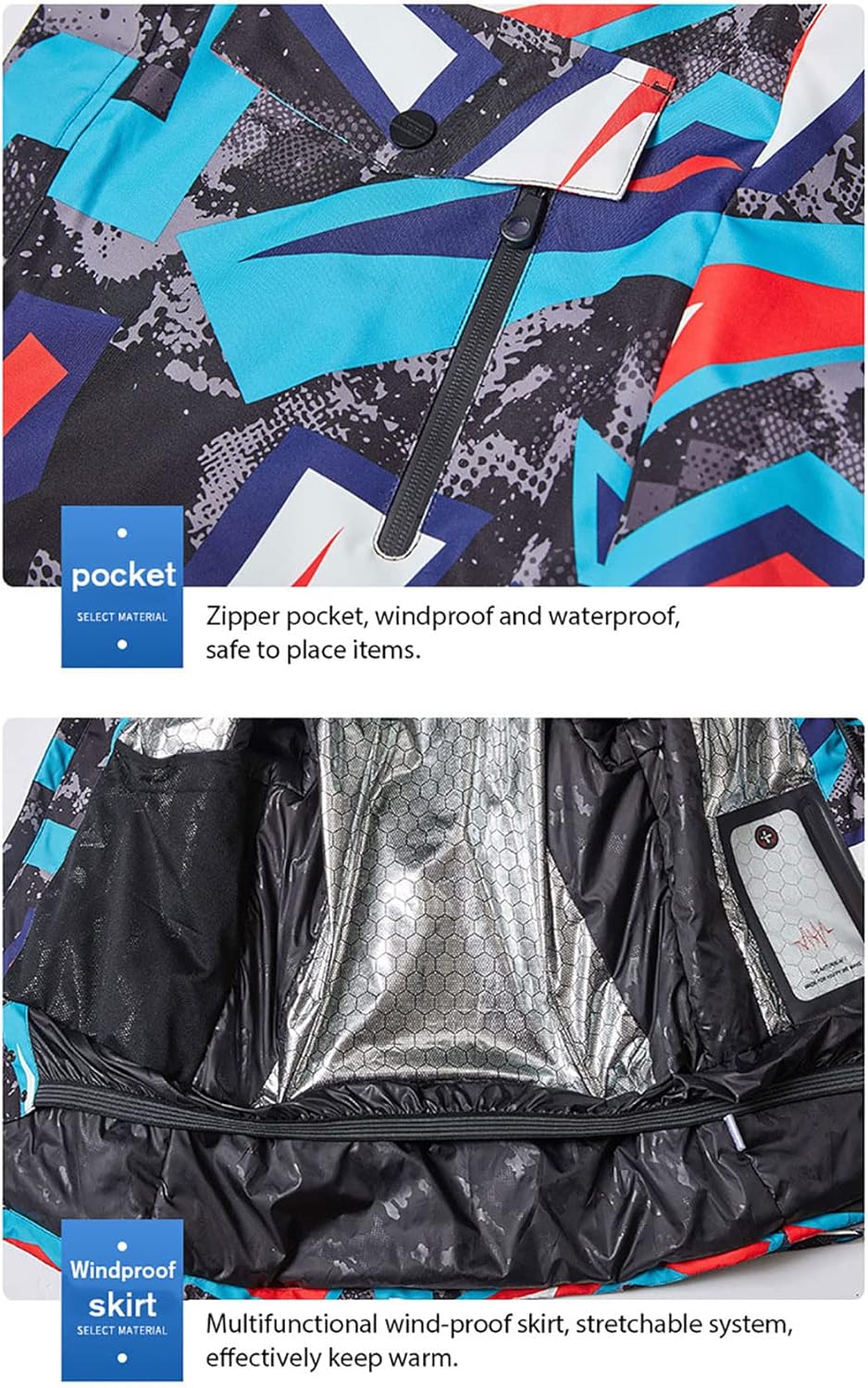 Men Winter Outdoor Windproof Waterproof Thermal Snow Pants Sets Skiing And Snowboarding Ski Jacket