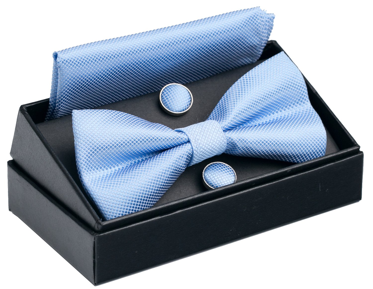 Adjustable Classical Men's Bow Tie, Pocket Square, Cufflinks Set, Gifts for Birthday， Chinese New Year and Holiday