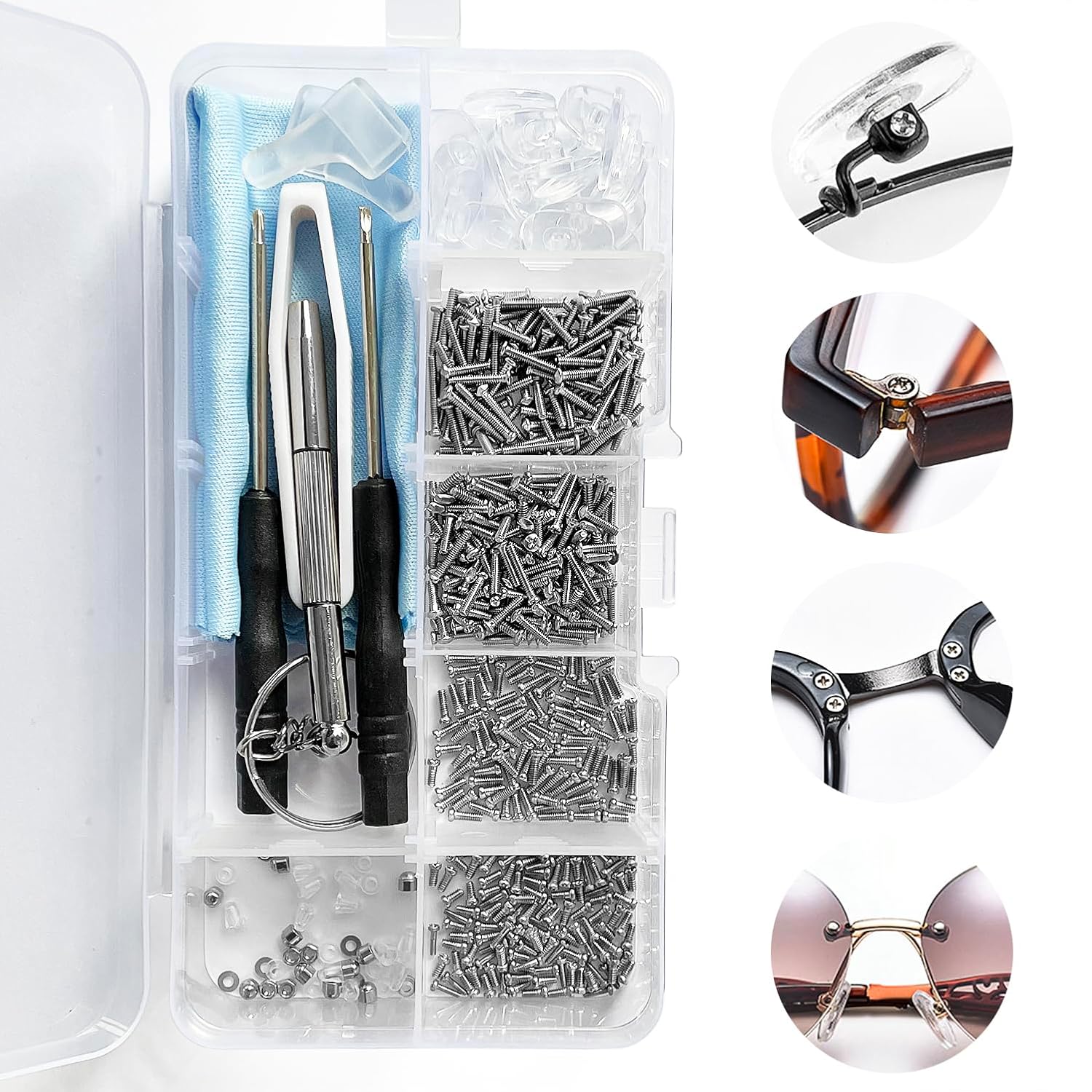 Eyeglass Repair Kit with Screws, PHDHQS Eye Glasses Repairing Kit Glasses Repair