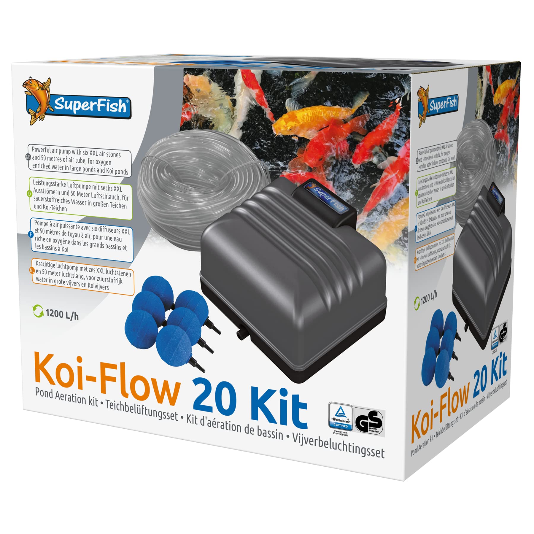 Superfish Koi Flow 20 671050/3754 Kit de Ventilation avec Tuyau et diffuseur.