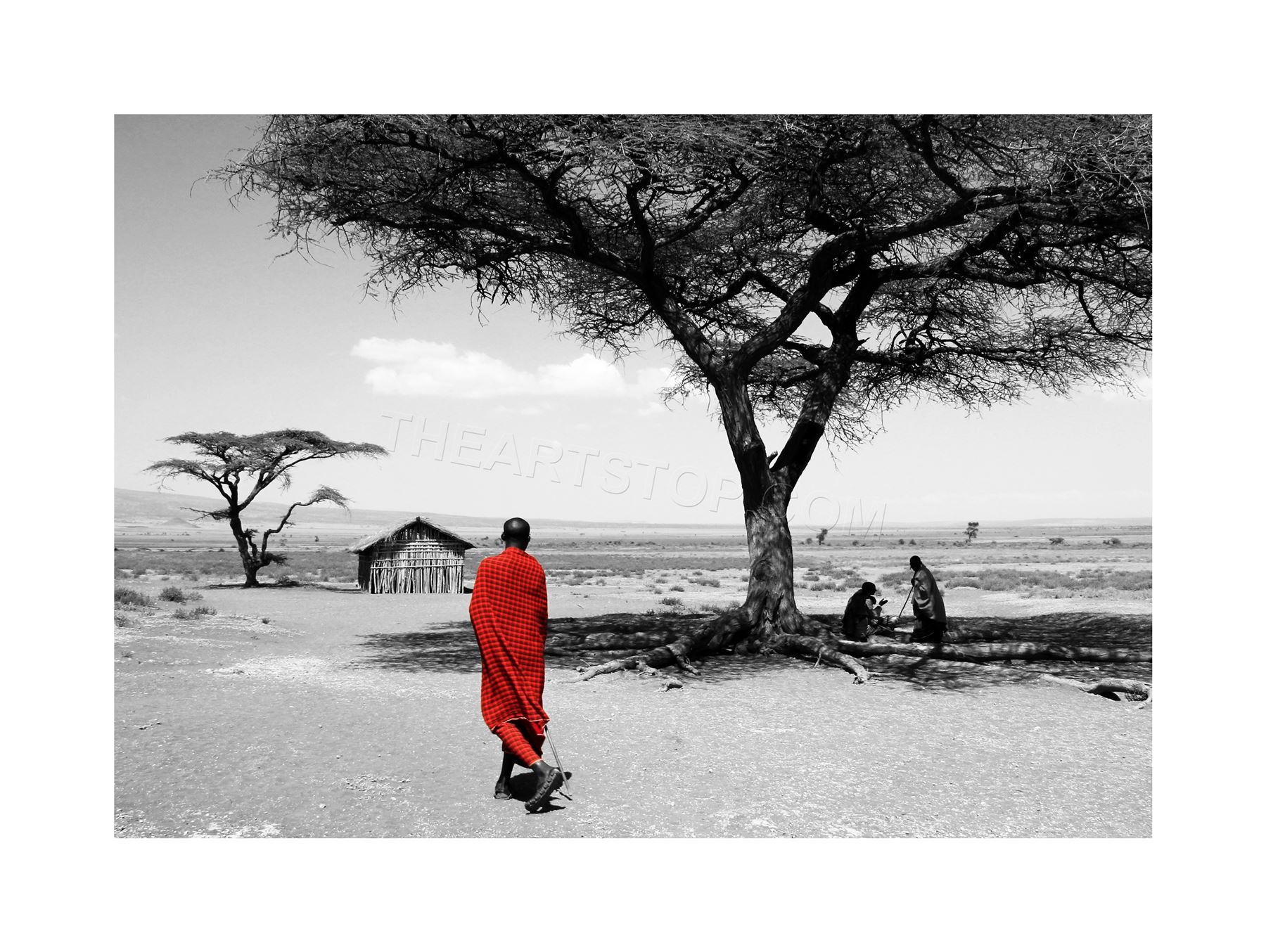 Wee Blue Coo Photo Landscape Cultural Maasai Tribe Africa Tanzania Wall Art Print