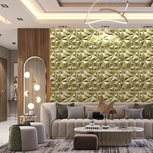 Miniatura 35 de STICKGOO Paneles de pared 3D para decoración de pared interior, paneles de pared 3D de diamante de roble claro, paneles de pared de PVC con acento