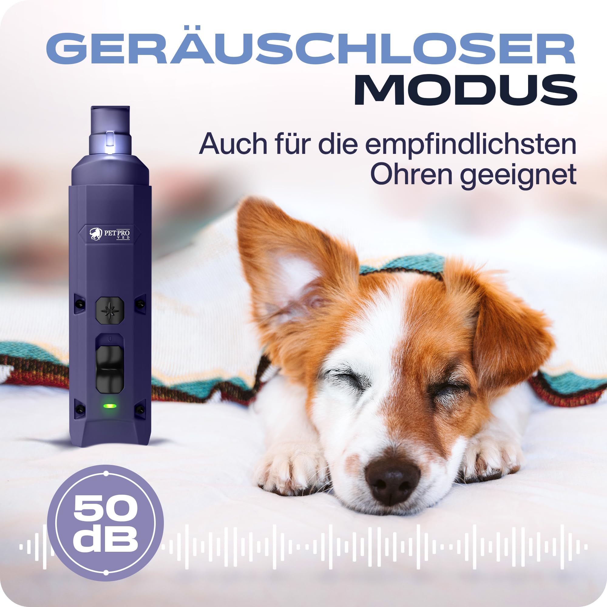 PETPROVED Krallenschleifer für Hunde mit LED-Licht Krallenschleifer Hund Krallenfeile für Hunde Krallenschleifer Krallenschere Hund Hundekrallenkürzer Hundefeile Krallen Nagelfeile Elektrisch