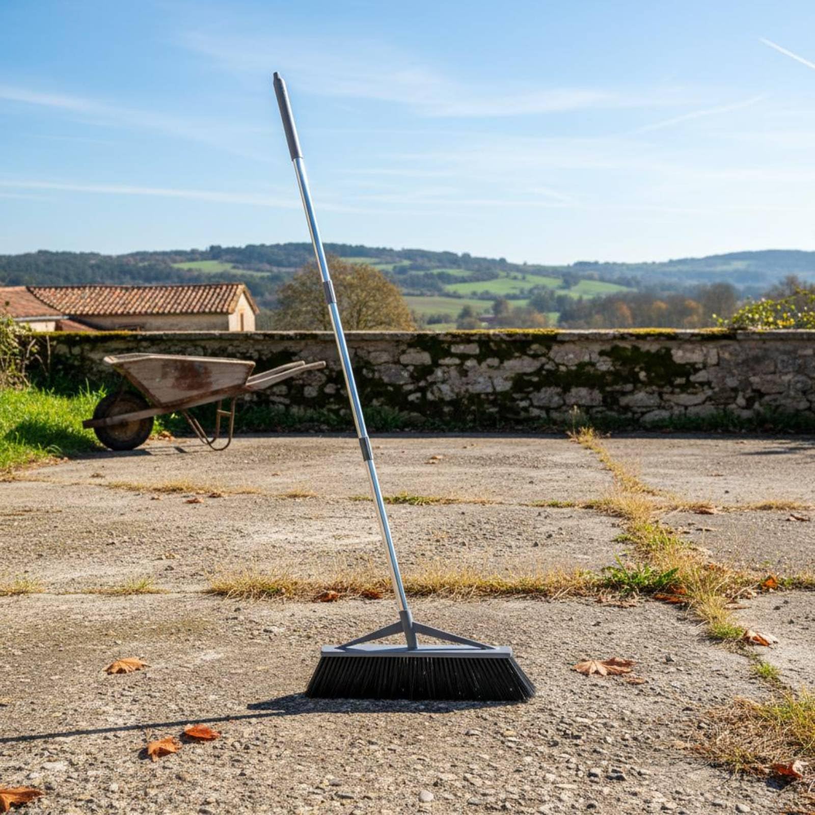 F Fityle Escoba Exterior Escoba Dura Cepillo de Patio de Suelo Construcción Fuerte con Cerdas Rígidas y Cabeza de 55cm Barrido Estable y