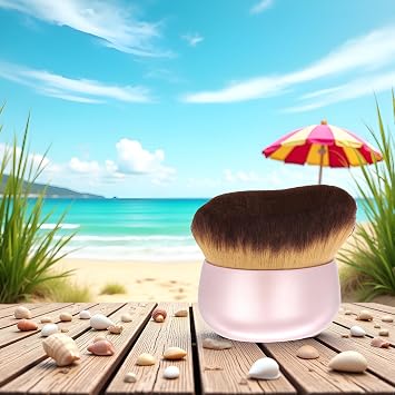Oversized Self Tanner Brush for Body & Face, Kabuki Brush for Tanning Mousse, Foundation, Bronzer Blending Contour Makeup Brush for Legs, Back & Full Body, Wet or Dry Use Pink Rose Gold