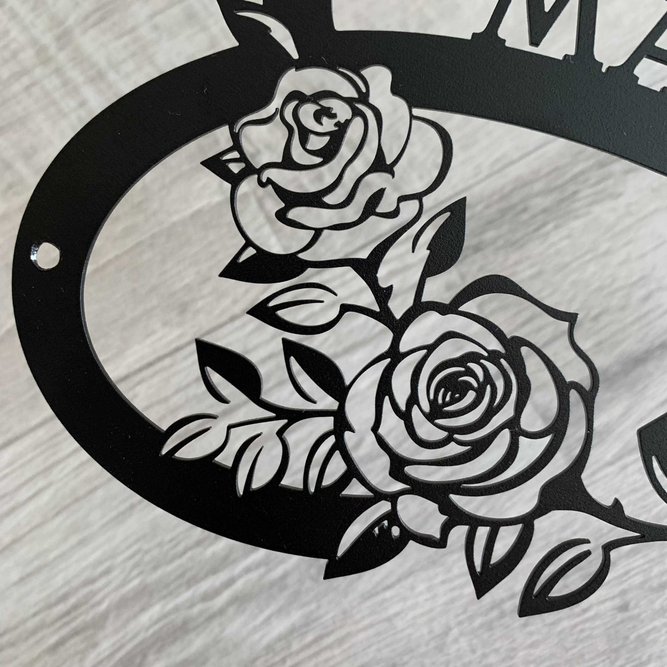 Letrero flor personalizado Infinity, Simbolo del Infinito, Corazón con Rosas, Letrero floral, 2 personalizado nombres y año, Decoracion Hogar, Arte de Pared, Regalo para ella (Design 1)