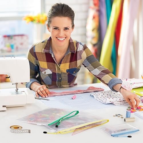 Miniatura 9 de JARLINK 20 bolsas de malla con cremallera, bolsas de rompecabezas de 8 tamaños con cremallera, bolsas impermeables con cremallera para organización