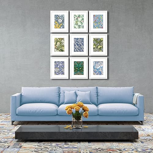 Vista 221 de Juego de 6 portarretratos de 5 x 7 con cristal real para fotos de 4 x 6 con paspartú o 5 x 7 sin paspartú, para pared o mesa, marcos de fotos