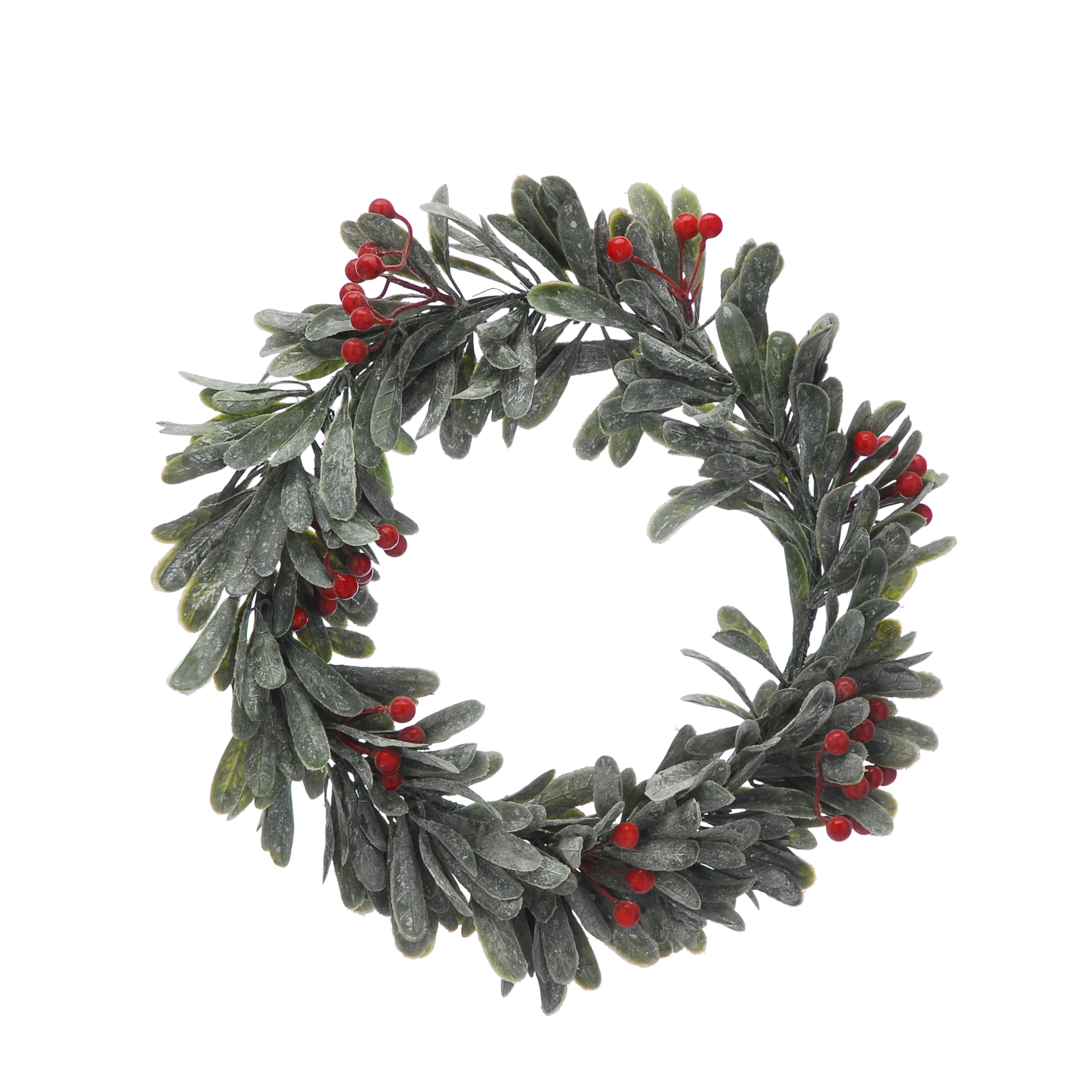 Festive Productions 35cm Christmas Wreath with Red Berries & Green Leaves – Artificial Seasonal Door Decoration