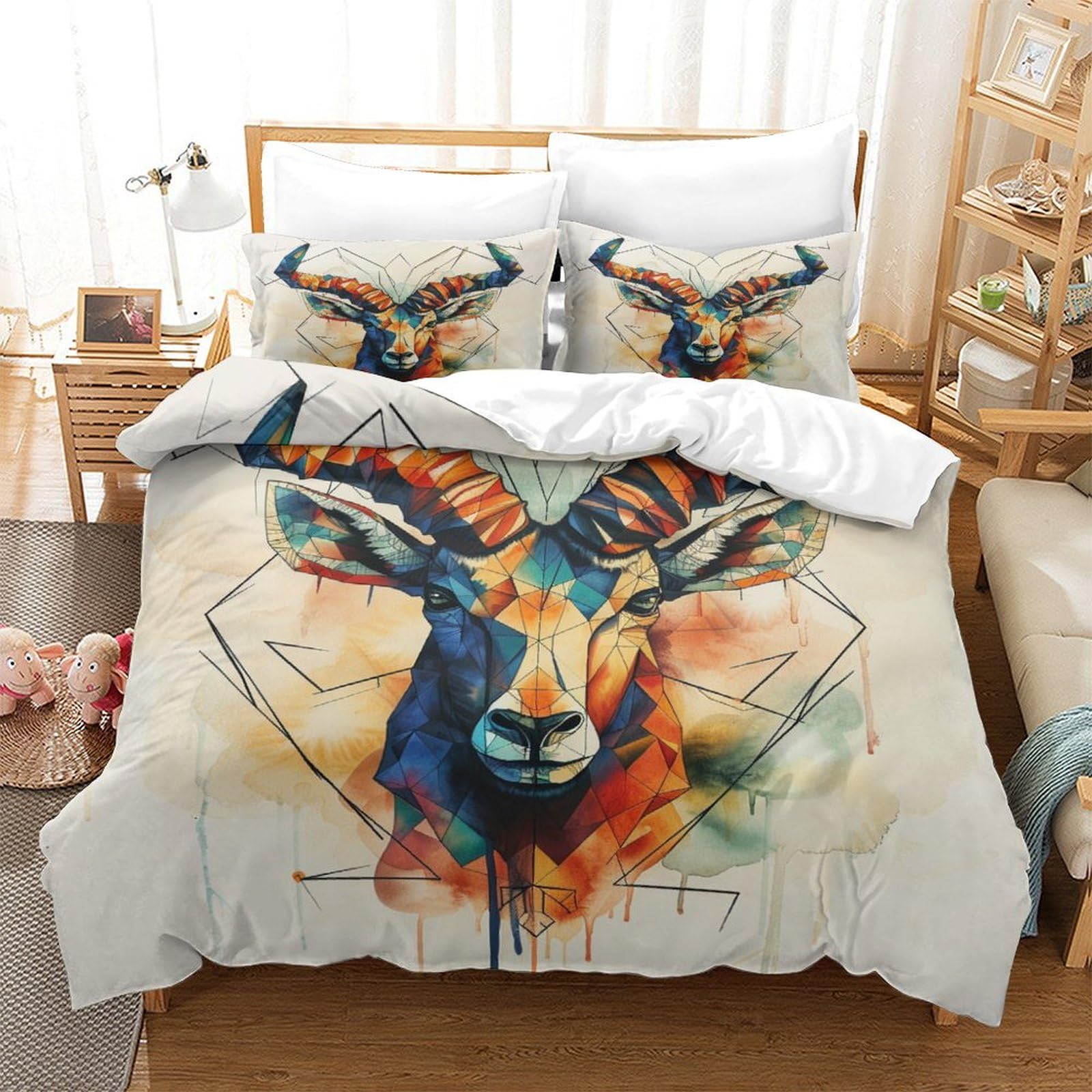 Stampato in 3D Pronipote tibetano Copertina Stampata Microfibra Disegnata Set Di Biancheria Da Letto Ipoallergenico Set 3 Pezzi,King（220x240cm）, Per Adolescenti E Adulti