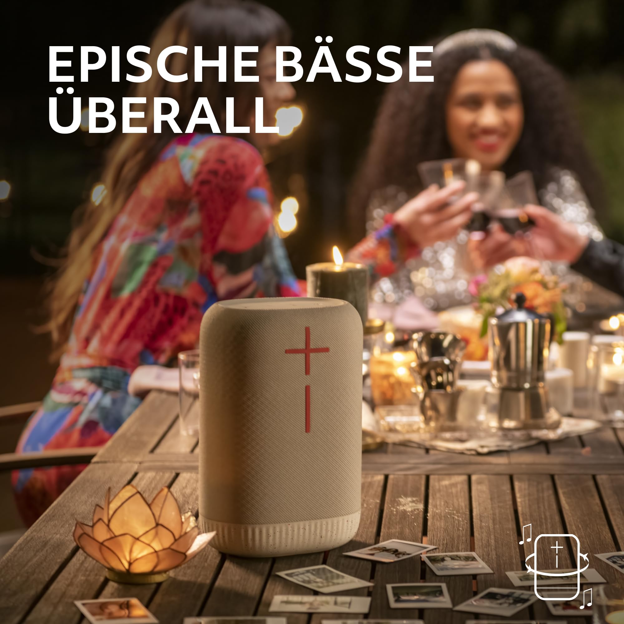 Ultimate Ears EPICBOOM, mobiler kabelloser Bluetooth-Lautsprecher | satte Bässe, immersiver 360°-Sound, adaptiver EQ, wasserdicht IP67, schwimmfähig, 17h Akku, 55m Reichweite - Schwarz