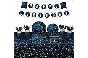 171 Pieces Space Galaxy Eclipse Plates Party Tableware Set