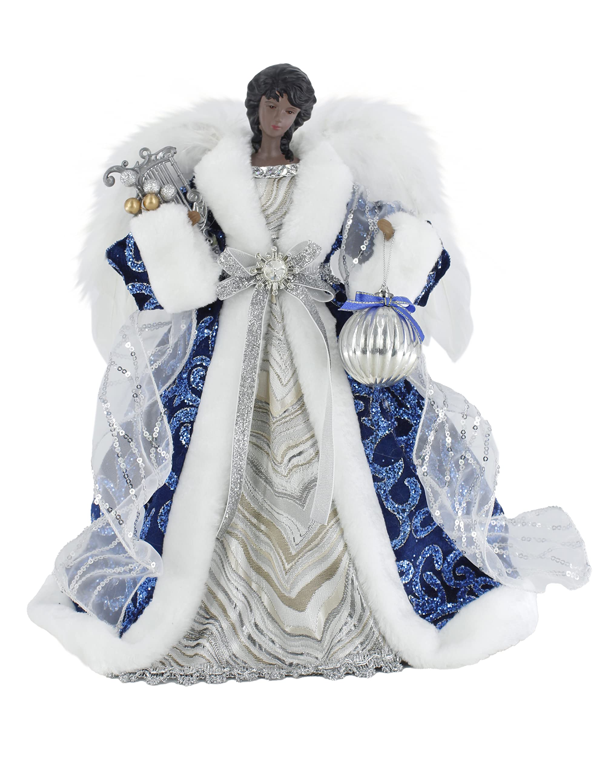 Amazon.com: Windy Hill Collection 14" Inch Standing Brilliant Blue African  American Black Angel Christmas Tree Topper or Table Top 514306 : Home &  Kitchen