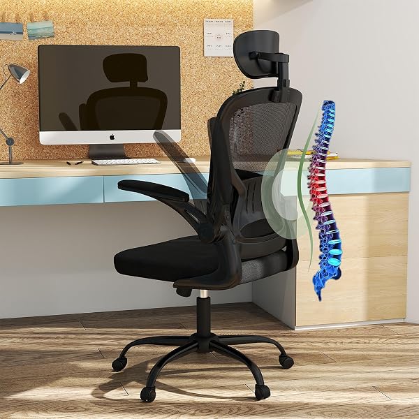 Office Chair Ergonomic Desk Chair Comfort Adjustable Height with WheelsΓ―ΒΌΕLumbar Support Mesh Swivel Computer Home Offic