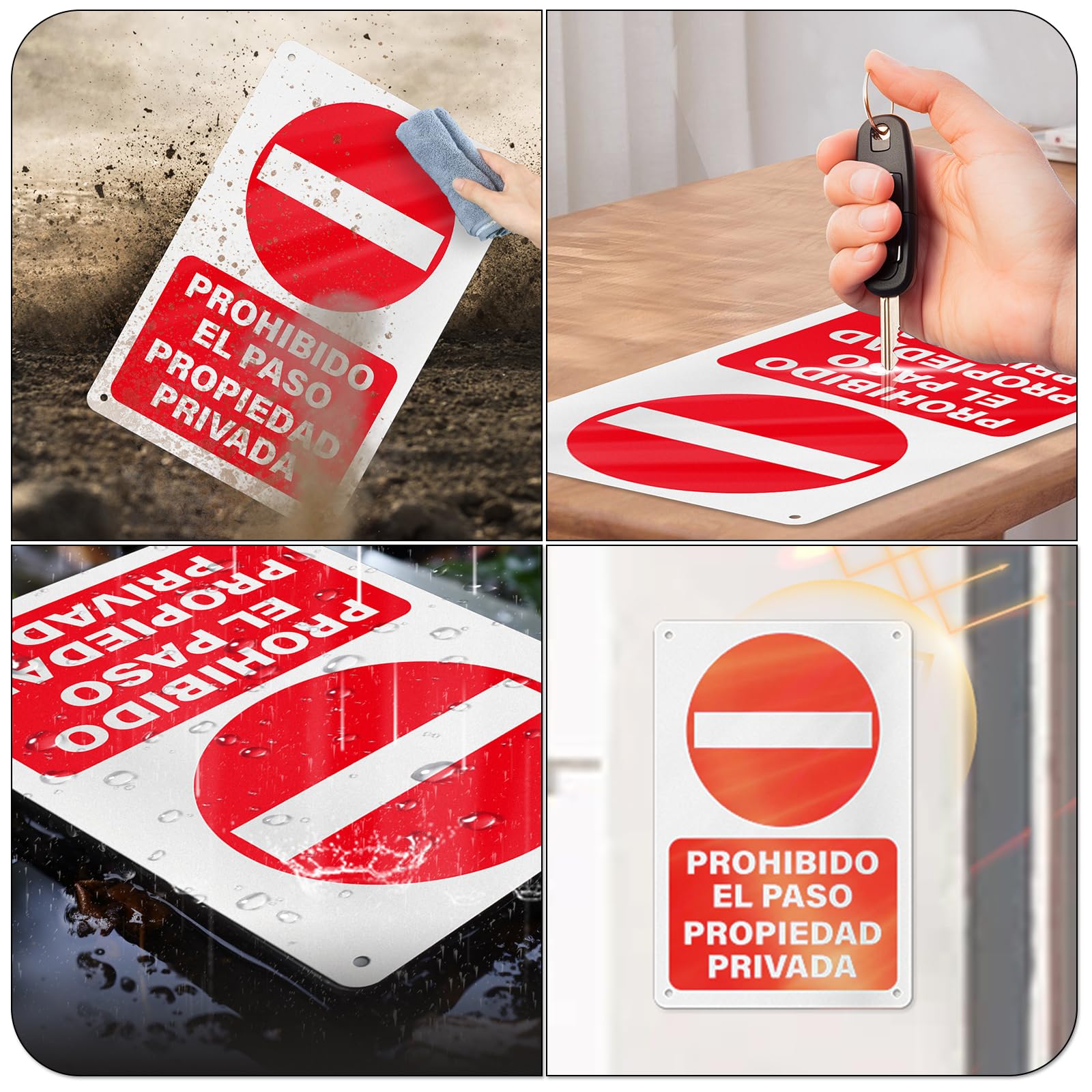 PIXLEMON Cartello Vietato L'Accesso Proprietà Privata | 20x30 Cm | Alluminio | Segnaletica Per Recinzioni, Cancelli E Ingressi | Resistente Alle Intemperie - 4