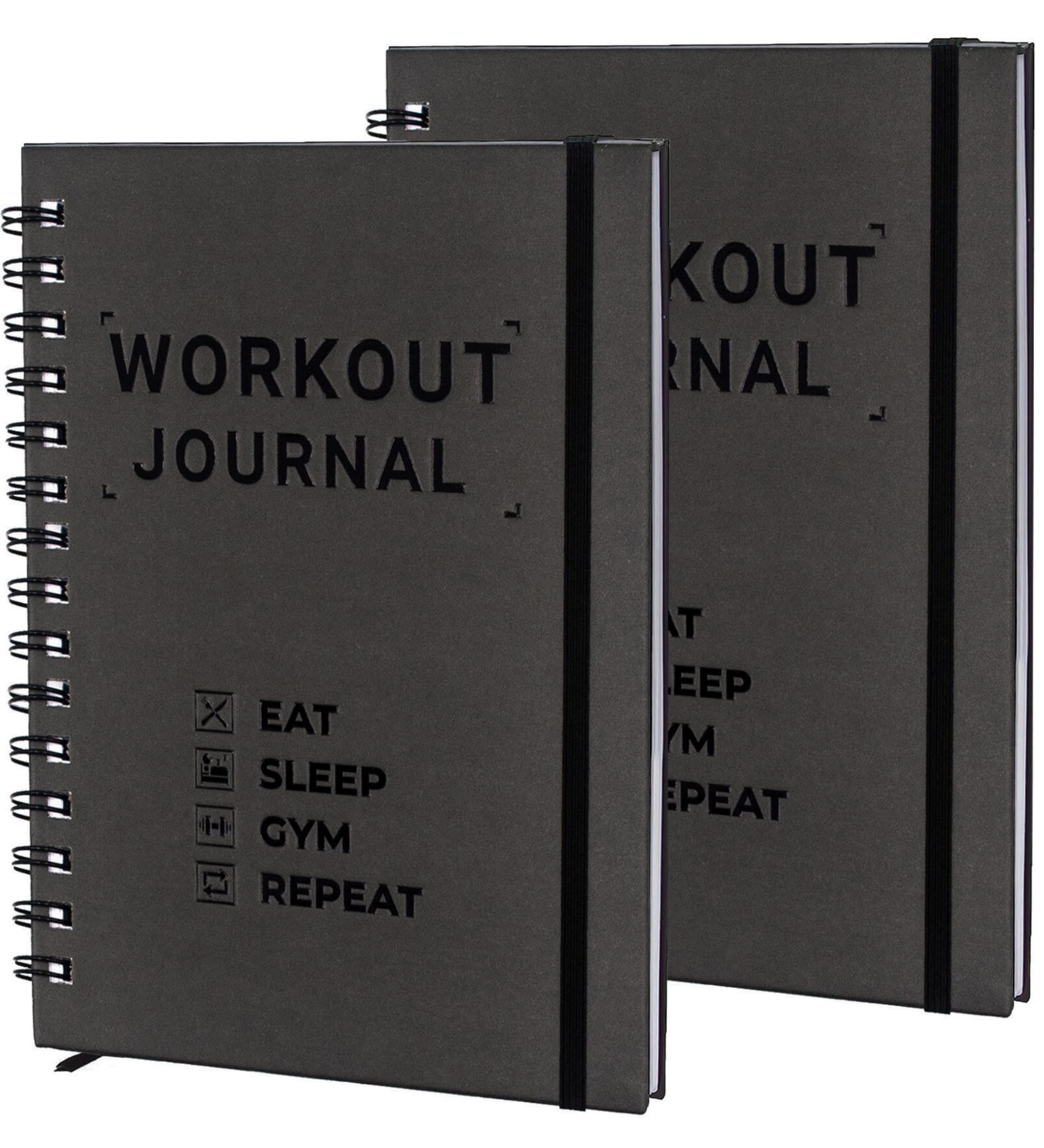 Fitness Journal A5 Hardcover Workout Book - 2 Pack - Workout Planner for Daily Tracking and more - Workout Journal for Men - Fitness Journal for Women - Workout Log Book - Exercise Journal for Men -