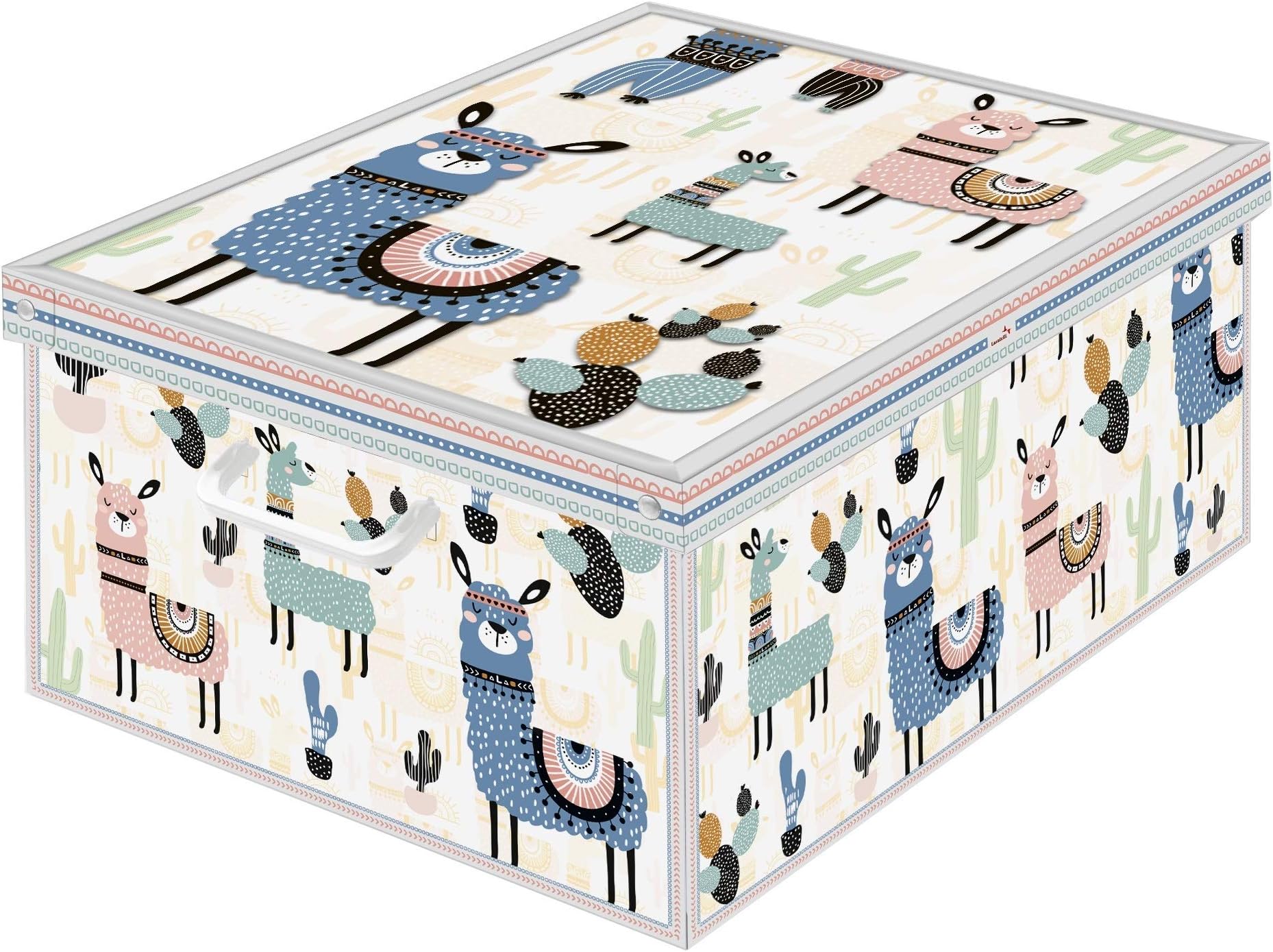 KanguruCardboard Box for Storage of Garment, Clothes, Wardrobes, Toys, Home, LLAMA, Multi-Colour, size size 39 x 50 x 24 cm 660 LM
