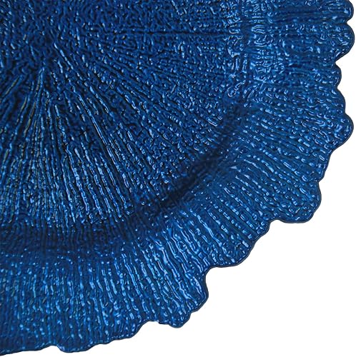 Miniatura 3 de WELMATCH Platos de carga de plástico azul  12 piezas de 13 pulgadas redondas de esponja floral para decoración de bodas y fiestas (azul, 12)