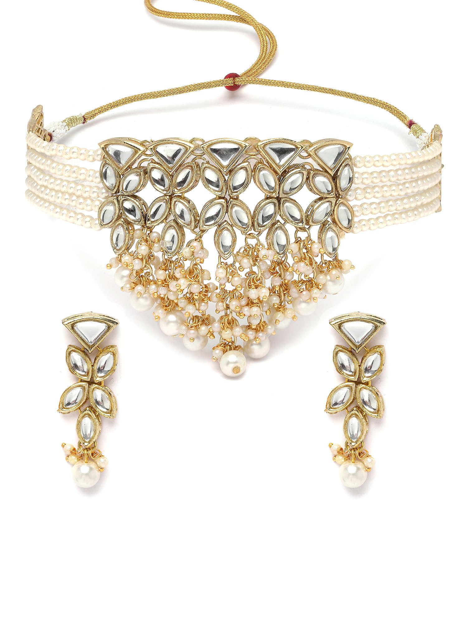 Karatcart Gold Plated Pearl Studded Kundan Choker Necklace Set for Women (B0CD5NB5W6) Amazon Price History, Amazon Price Tracker