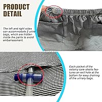 Vista 6 de Paquete de 2 pantalones cortos para nefrostomía, bolsa de orina, pantalones con bolsa de catéter para bolsa de drenaje de ostomía, ancianos, cuidado