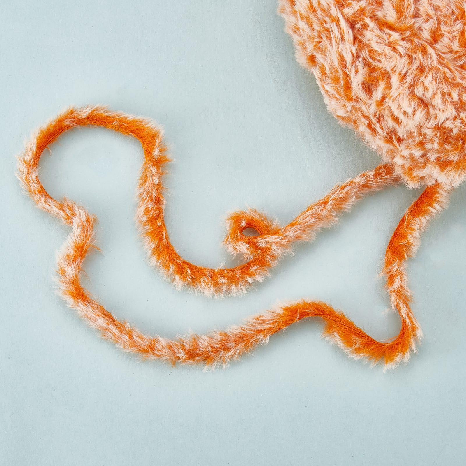 BEEFLYING 2 Roll Super Soft Fur Chunky Fluffy Faux Fur Yarn for Crochet Knit Blanket Rug Clothes - 2×30m(2×32.8yds,51g×2)-Dark Orange - Image 4
