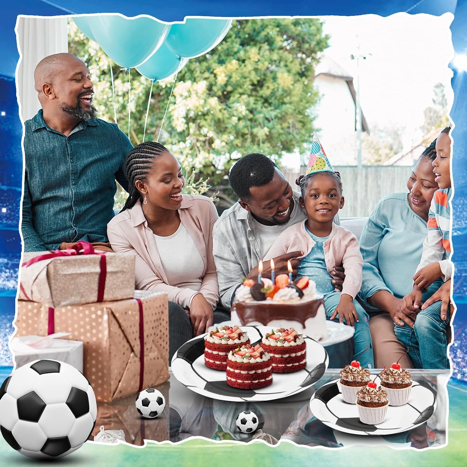 120 Pcs Soccer Ball Plates 7 In Disposable Dinner Plates Soccer Party Paper Tableware Food Desserts Plates for Sport Themed Birthday Parties Soccer Party Supplies - Image 6