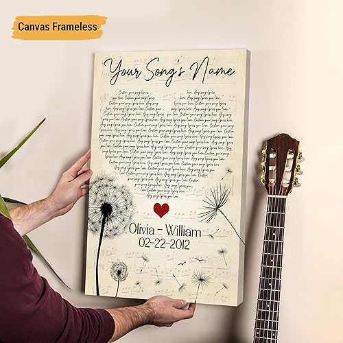 Vista 116 de VICILO Póster musical personalizado con letras de canciones, decoración sentimental perfecta, regalo de San Valentín para él, regalos de novio