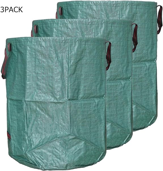 Ram® Heavy Duty Garden Waste Bags - 272 Litre - 3 Sacks - Industrial Handles & Fabric - Garden/Green Waste Sacks - Reusable - 2