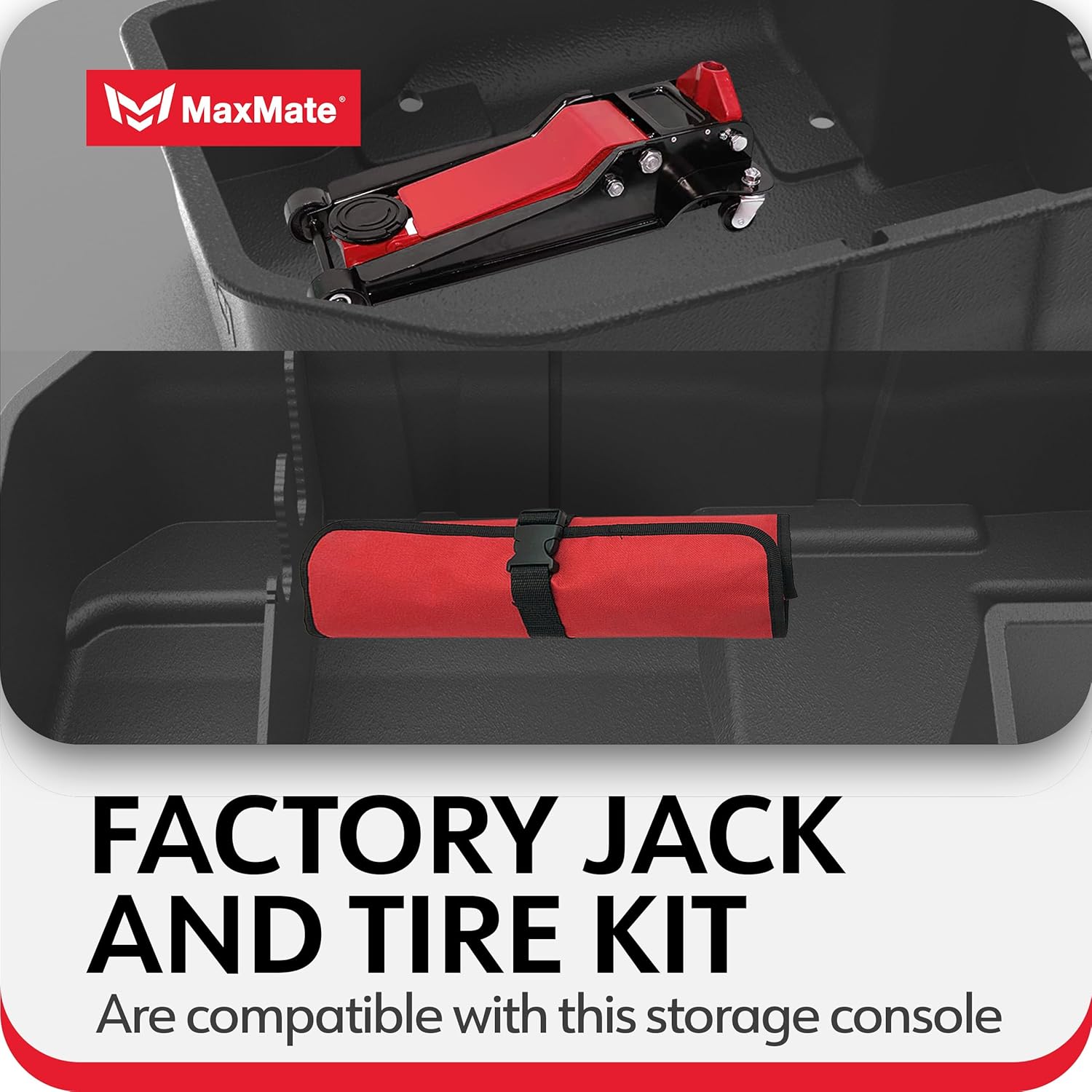 MaxMate Underseat Storage Box Compatible with 2019-2025 Chevy Silverado GMC Sierra 1500; 2020-2025 2500 3500HD Double & Crew Cab, Black Rear Under Seat Extra Cargo Store Organizer | CB5C2278MX