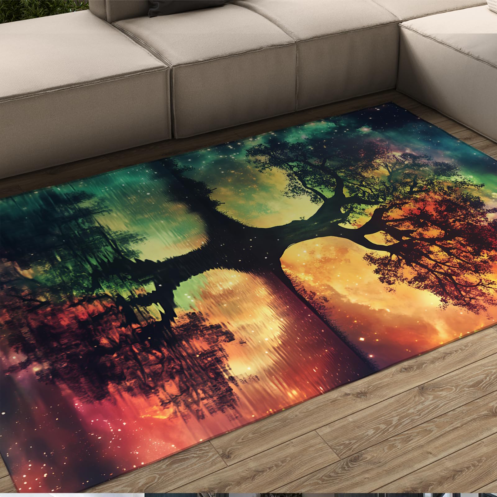 Tapis coloré ciel étoilé pour illuminer un salon moderne 140x200cm