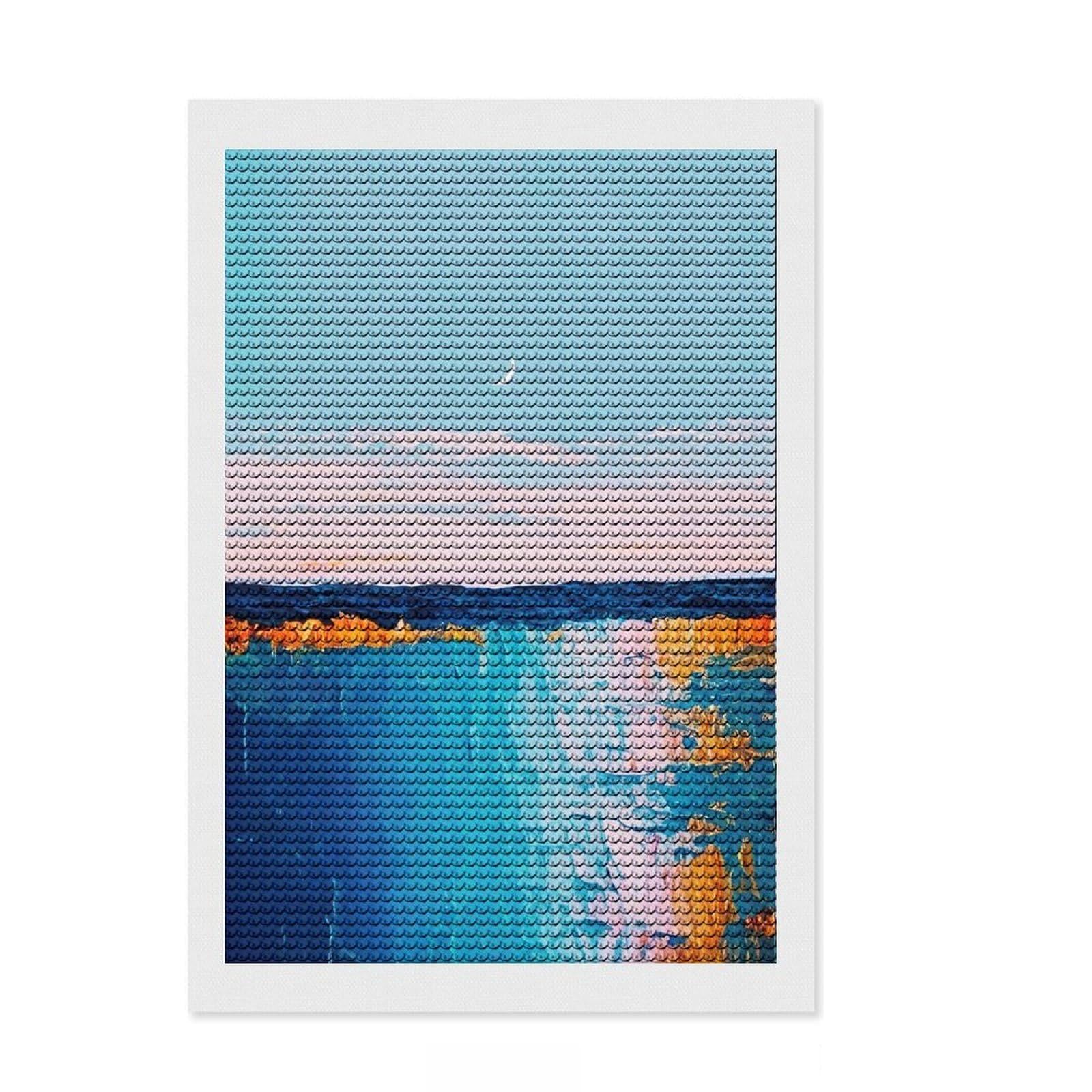 Junmoney Ocean of Colors Diamond Painting Kit 8"x12", for Adults, Full Kit Included, Boho Decor, Thoughtful Handmade Gift, with Tool Kit