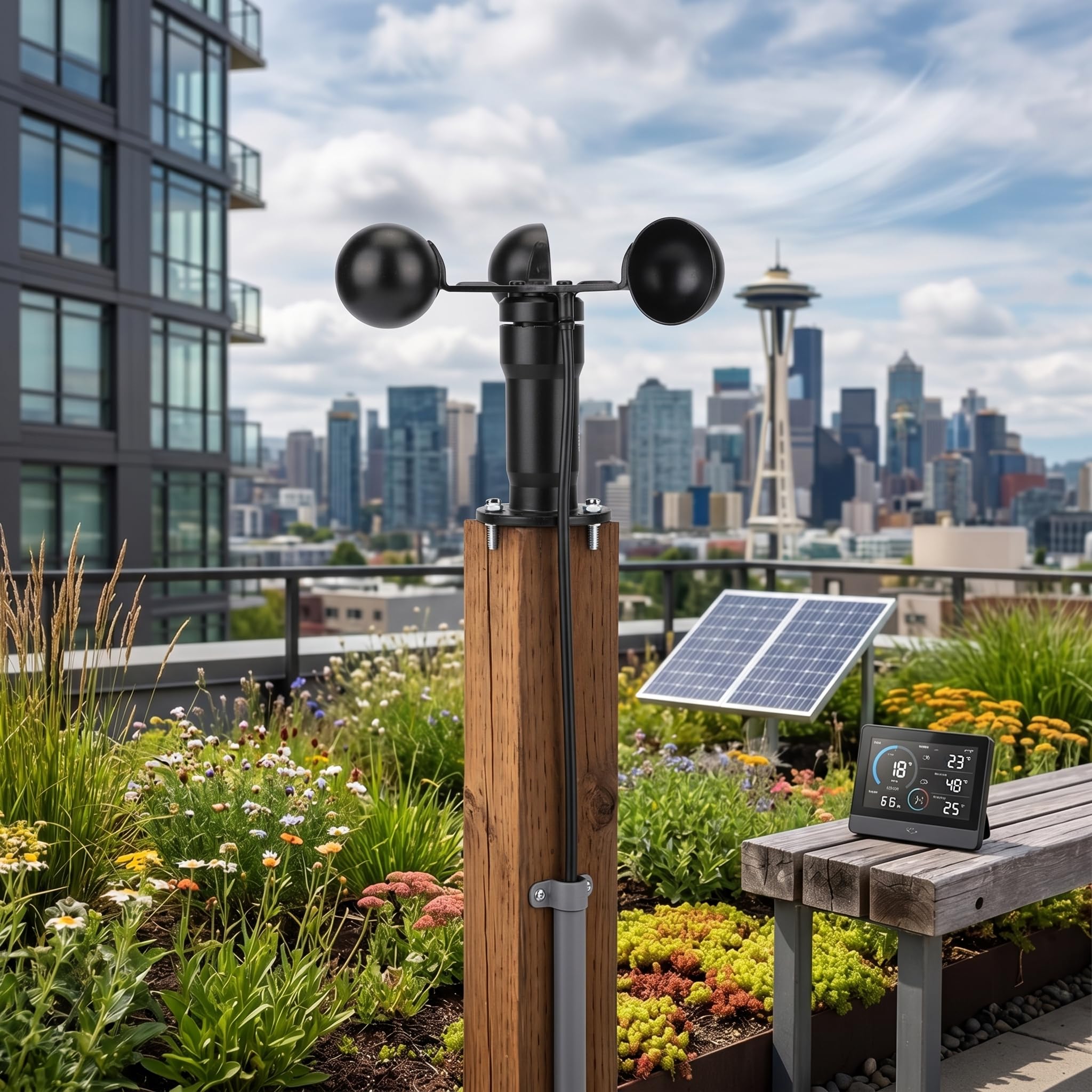 Becherförmiger Windsensor 360-Grad Windgeschwindigkeitsmessung 0-10 V Digitales Anemometer Windrichtungssensor