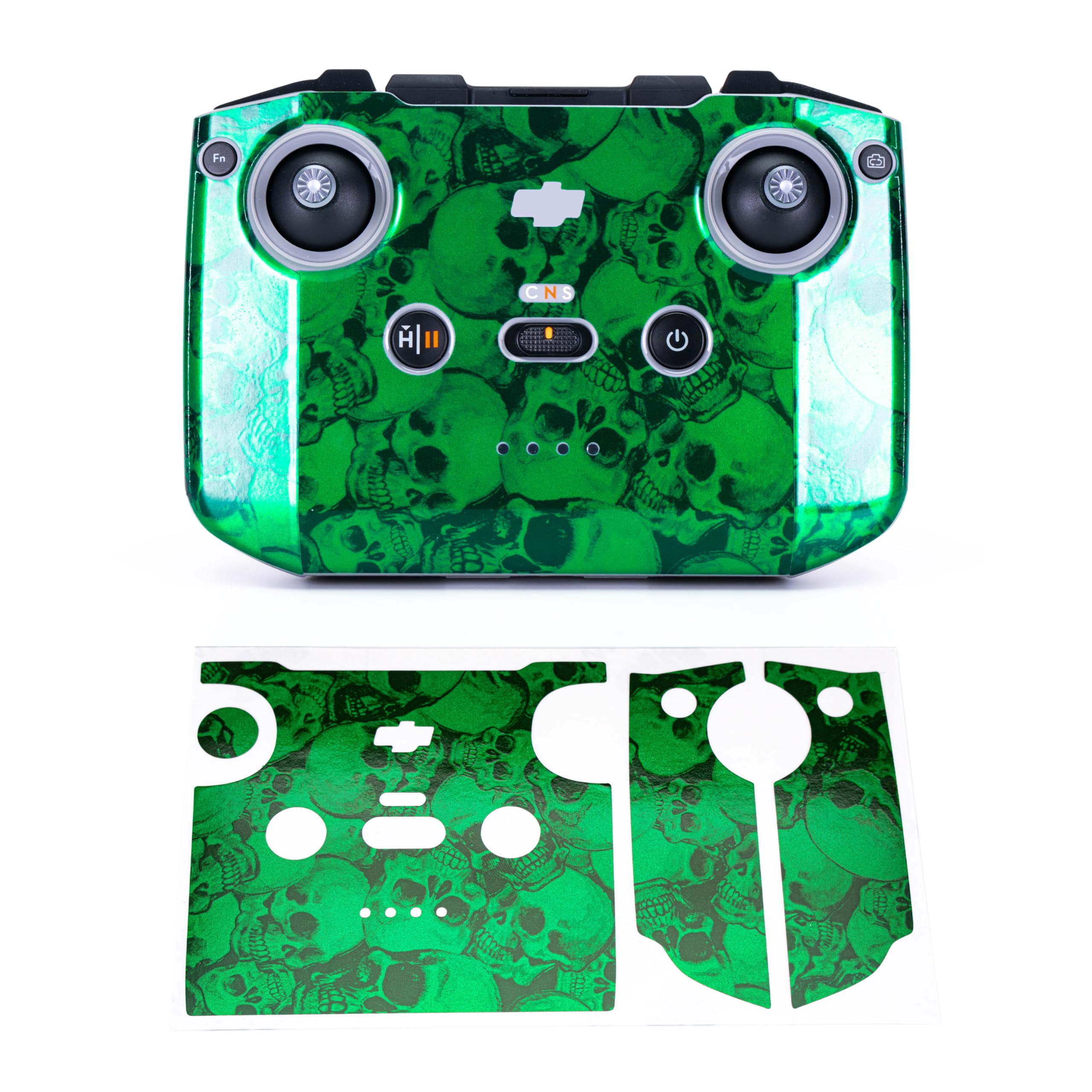 WRAPGRADE Skin Stickers Compatible with DJI RC-N2/N3 (Emerald Skull)