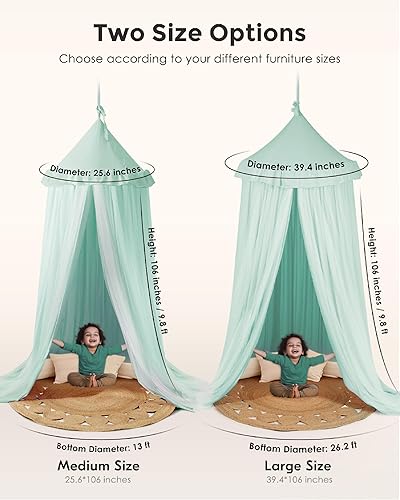 Vista 12 de Toldo de cama grande con luces de estrellas, toldo de doble capa para cama, tienda de campaña de princesa para habitación de niñas, toldo