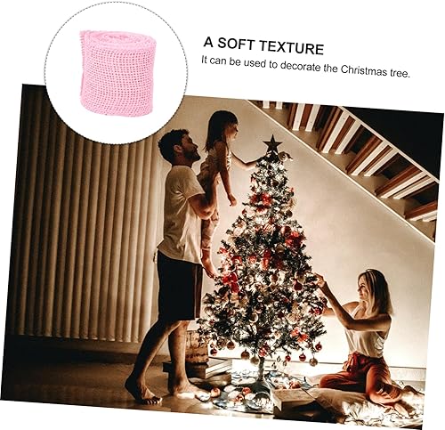 Miniatura 6 de NOLITOY 2 unidades de decoración de Navidad Surandwrap Wraps Rollo de cinta de yute de arpillera listones para manualidades Decoración rosa Cintas