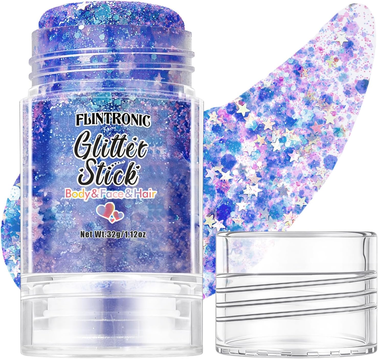 Flintronic Body Glitter Stick, festiwalowy błyszczący makijaż, syrenka, cekiny, rave stroje dla kobiet, błyszcząca farba do włosów, Halloween, karnawał, tęczowy niebieski