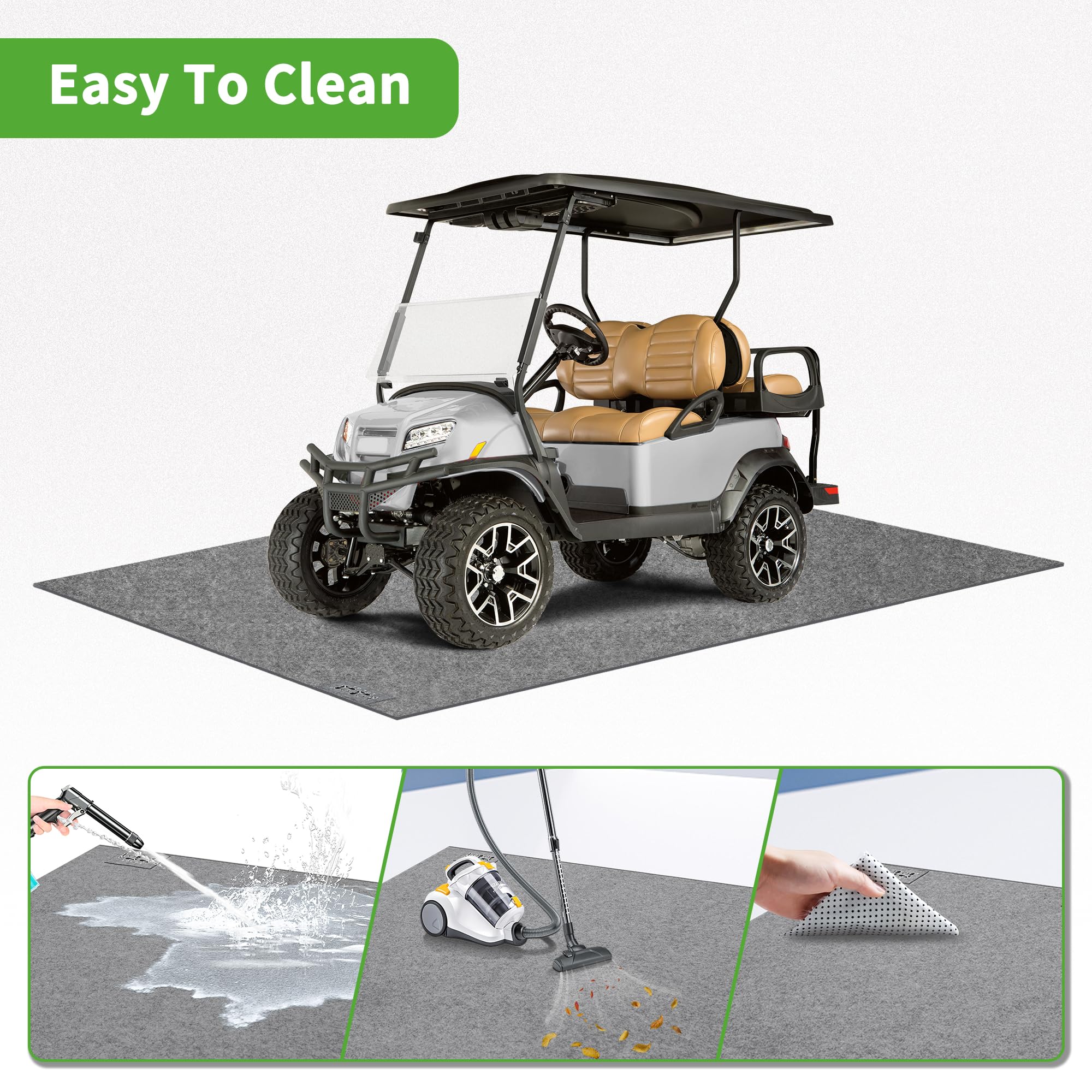 10L0L Tapis de sol de garage de qualité supérieure pour voiturette de golf, imperméable, antidérapant, absorbant l'huile et tapis de mécanicien avec envers en caoutchouc imperméable pour Yamaha, club,