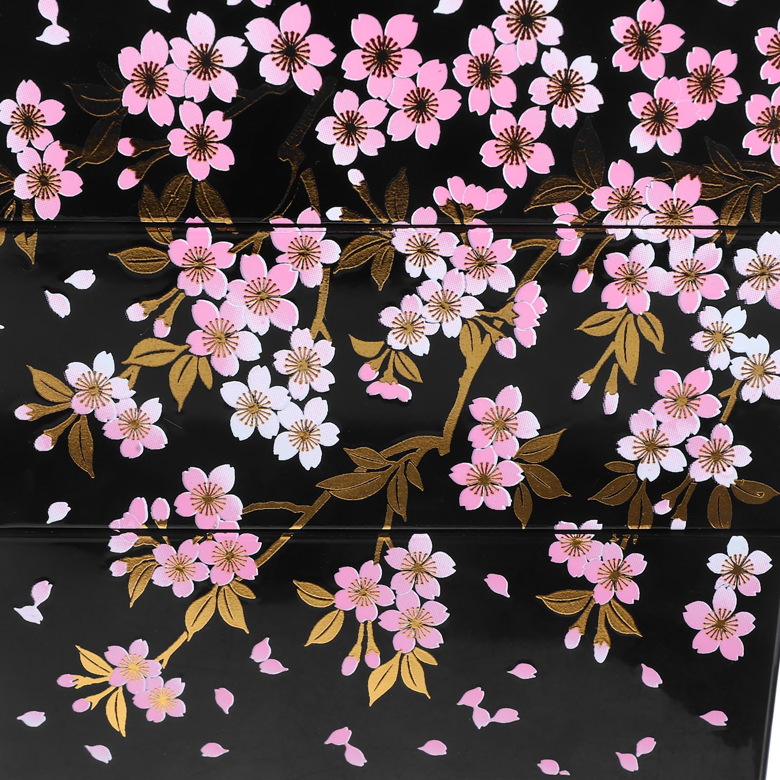 Gadpiparty Scatola Sushi Giapponese a Strati con Decorazione Fiori di Ciliegio Oro Contenitore Raffinato per Snack e Sushi per Feste Pranzi e Picnic