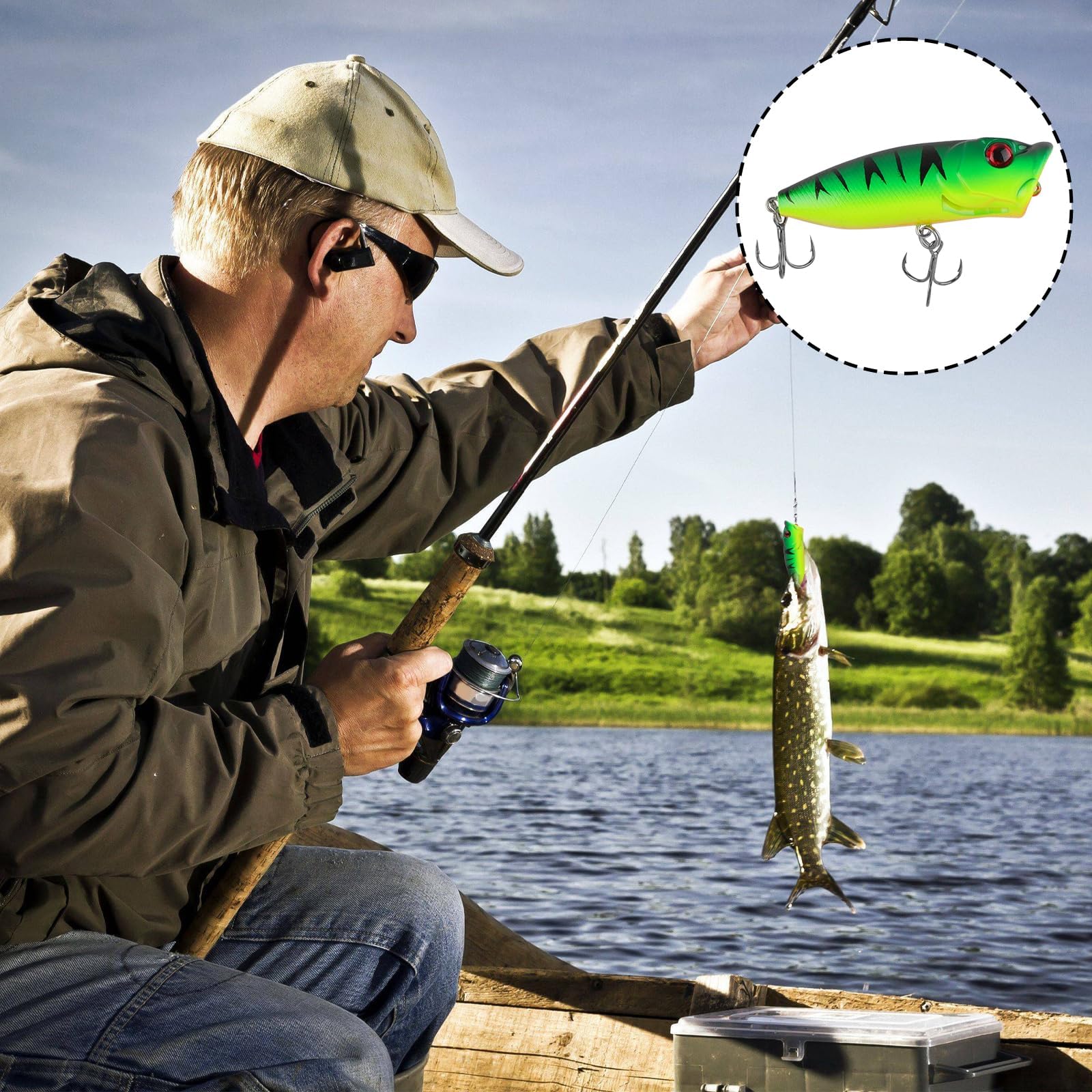 E-BELL Boîte De Leurres De Pêche, Boîte D'Appâts De Pêche Portable 14 Compartiments En Plastique Pour Appats De Poisson Boite D Organisation De Leurres Etui De Transport Pour La Peche 2567582168 L