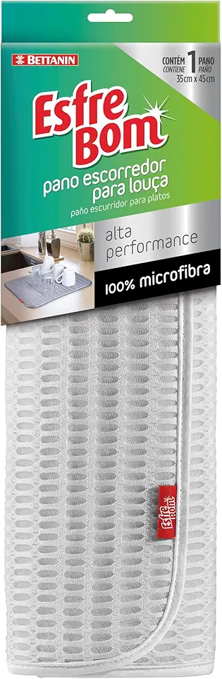 EsfreBom - Pano Escorredor de Microfibra para Louça, Cor Cinza, Bettanin