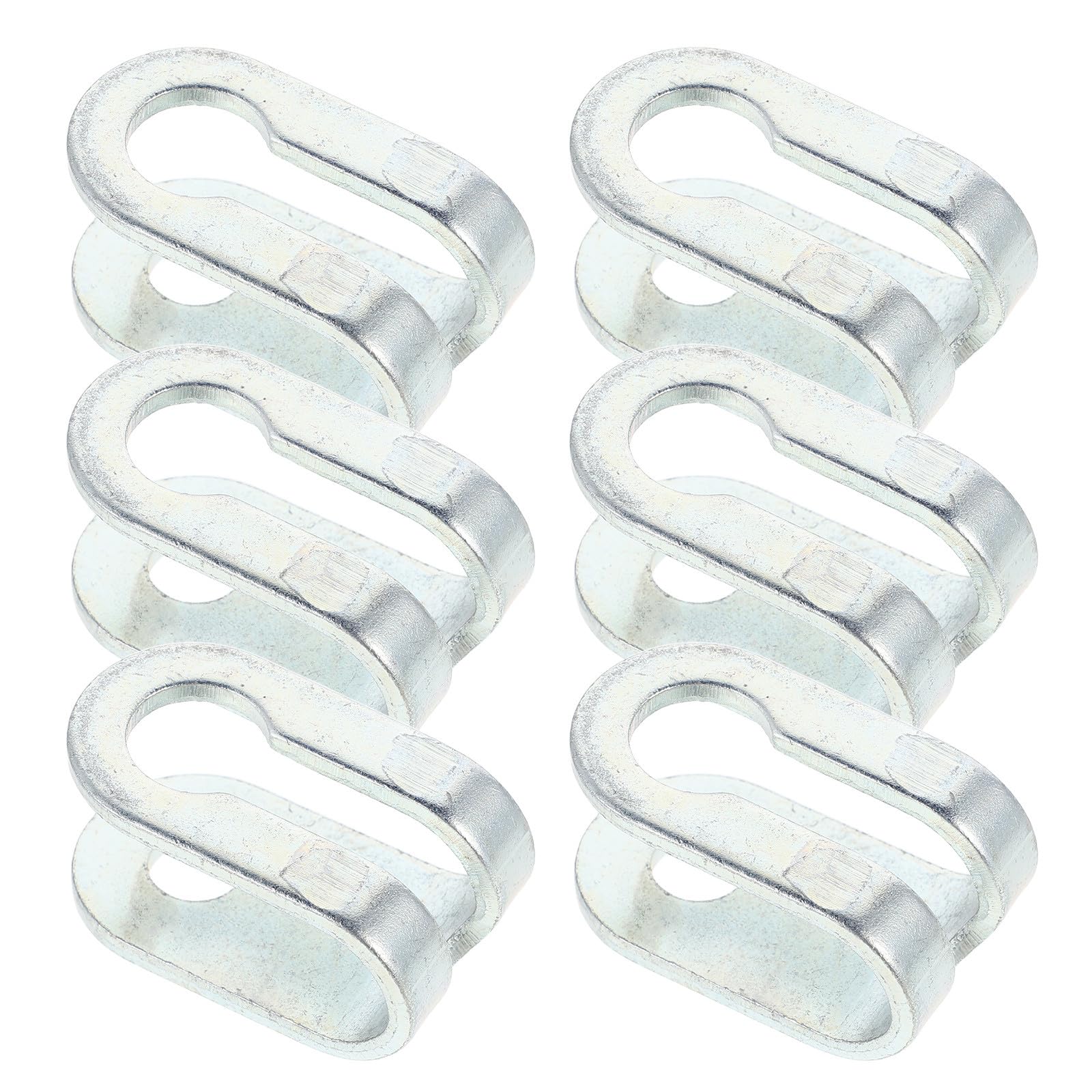 AMUSLESUR 6pcs U-shaped Gym Cable End Fittings for Home Gym Replacement Parts Iron Material with Silver Finish Secure Connection and Effortless Installation Cable Stoppers for Exercise