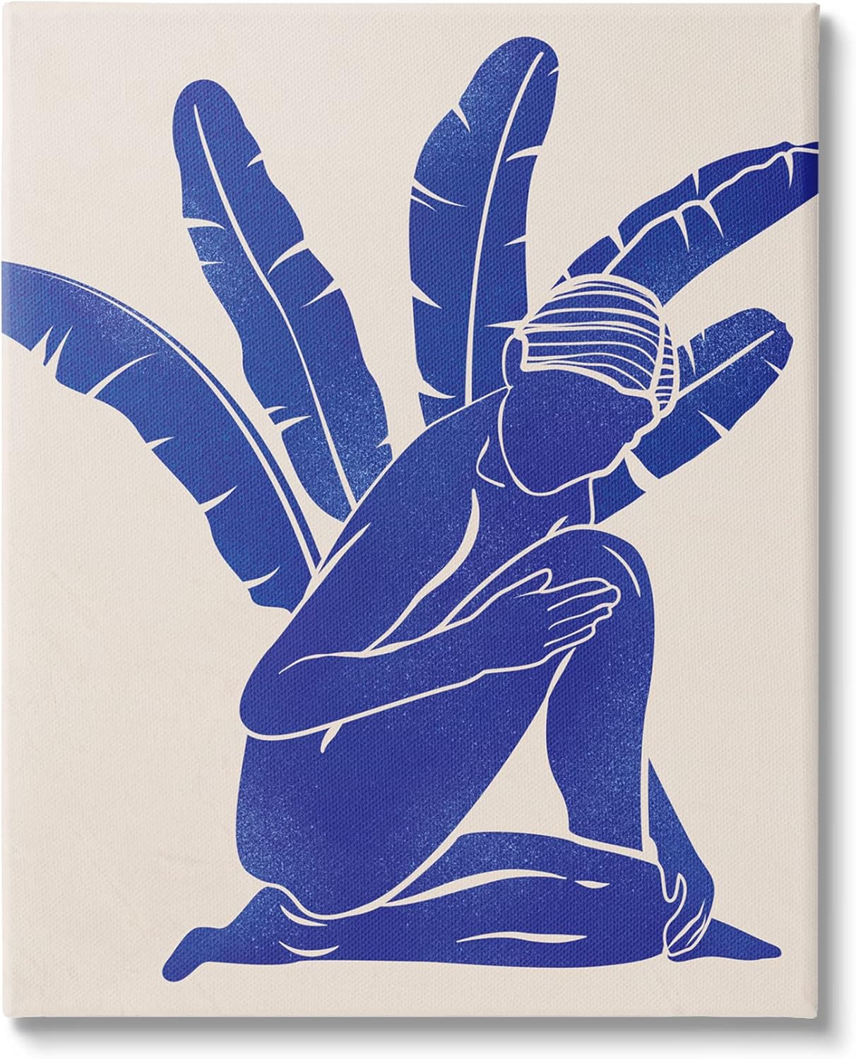 Stupell Industries Modern Blue Woman Palm Plant Canvas Wall Art, Design by JJ Design House LLC